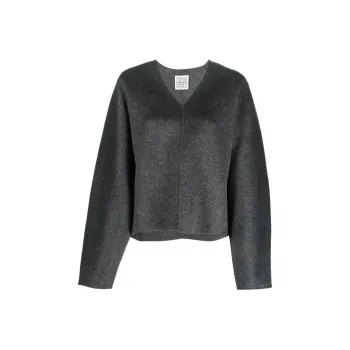 Toteme FW22 V-Neck Fitted Sweater Women's Dark Gray
