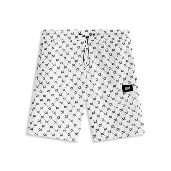 COOGI Casual Shorts Unisex White/Black Letter Monogram