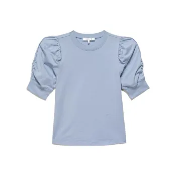 FRAME Puff Sleeve T Shirt Women's Blue
