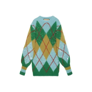 GUCCI Sequinned Argyle Jumper Dress