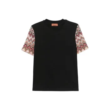 MISSONI Crewneck Zig Zag Knit Sleeves T Shirt