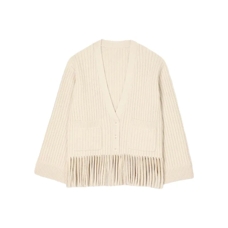 Sandro Fringed Knitted Cardigan-0