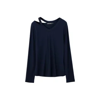 SOON FLOWER T Shirt Women's Navy Blue Spring