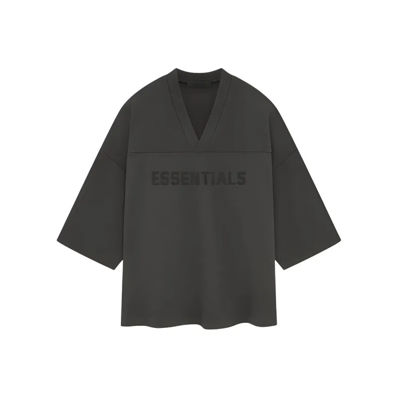 Fear Of God Essentials Logo print V neck T shirt-0