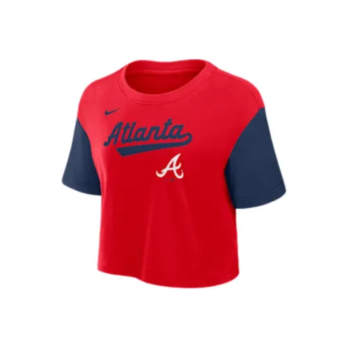 Nike Atlanta Braves Script Women's Nike Dri FIT Mlb Cropped T Shirt
