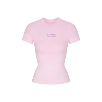SKIMS Valentine's Day Collection T Shirt Women's Baby Pink/Light Pink