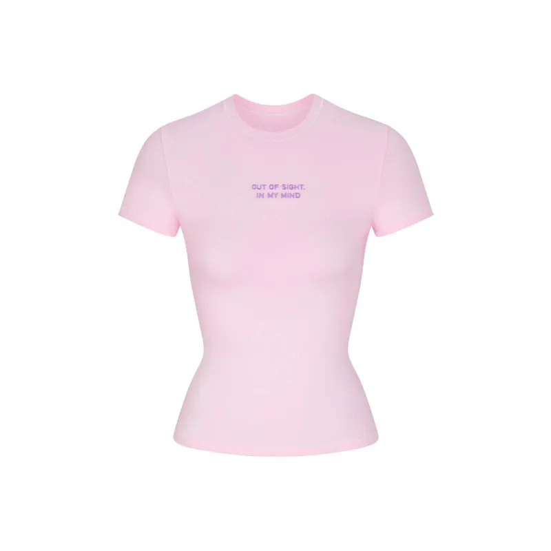 SKIMS Valentine's Day Collection T Shirt Women's Baby Pink/Light Pink-0