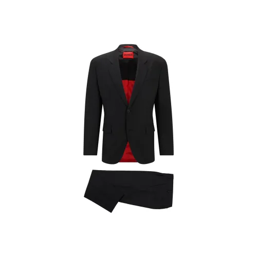 HUGO BOSS SS24 Regular Fit Suit In Performance Stretch Cloth Business Suit Men's Black