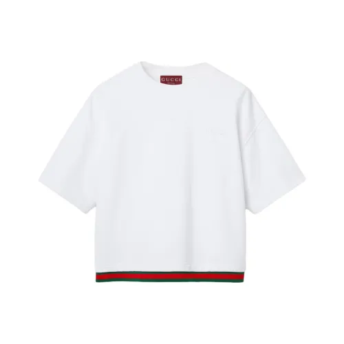 GUCCI Web Detailed Cropped Jersey Top