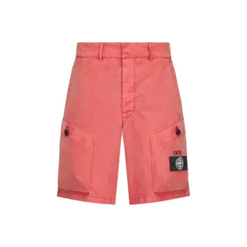 DIOR X Stone Island Cotton Blend Satin Bermuda Shorts