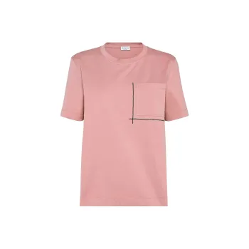 Brunello Cucinelli Monili Embellished Crewneck T Shirt
