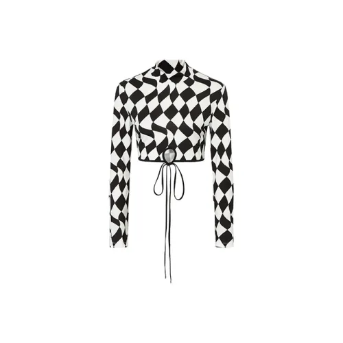 REINEREN Crop Top Women's Black White