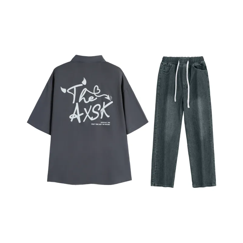 A.X.S.K Shirt Matching Set Unisex-59