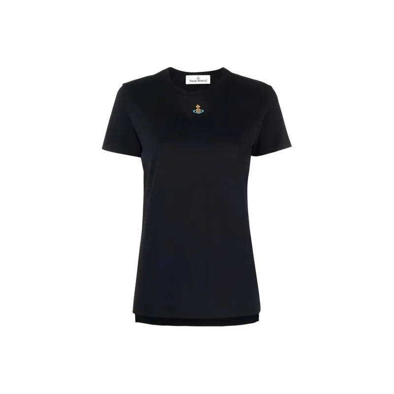 Vivienne Westwood Orb Logo embroidery Cotton T shirt-0