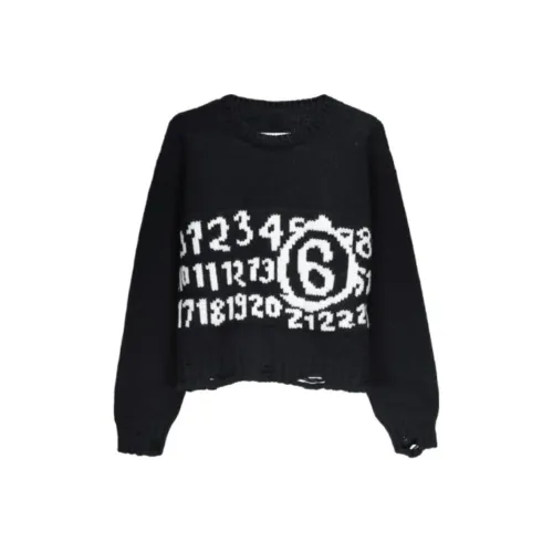 MM6 Maison Margiela Logo Detailed Distressed Jumper