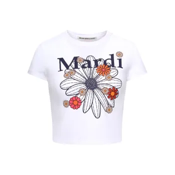 MARDI MERCREDI Crop Top Short Sleeved T Shirts Women's