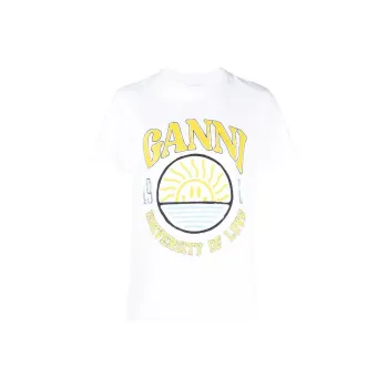 GANNI University Of Love Series T Shirts Women's White