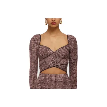 Self portrait SS22 Slim Fit Sweater Women's Red Pink Mixed Color
