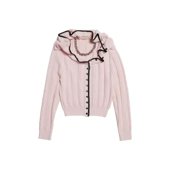 Y/Project Ruffled Neck Button Up Cardigan