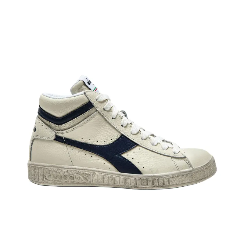 Diadora GAME L Anti Slip Wear Resistant High Top Skateboard Shoes Unisex White-1