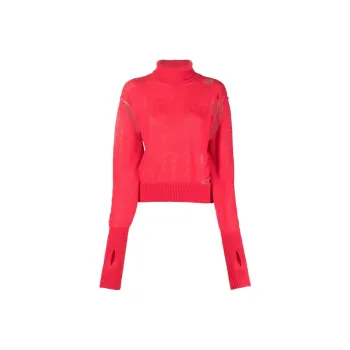 MM6 Maison Margiela Distressed Turtleneck Knitted Sweater
