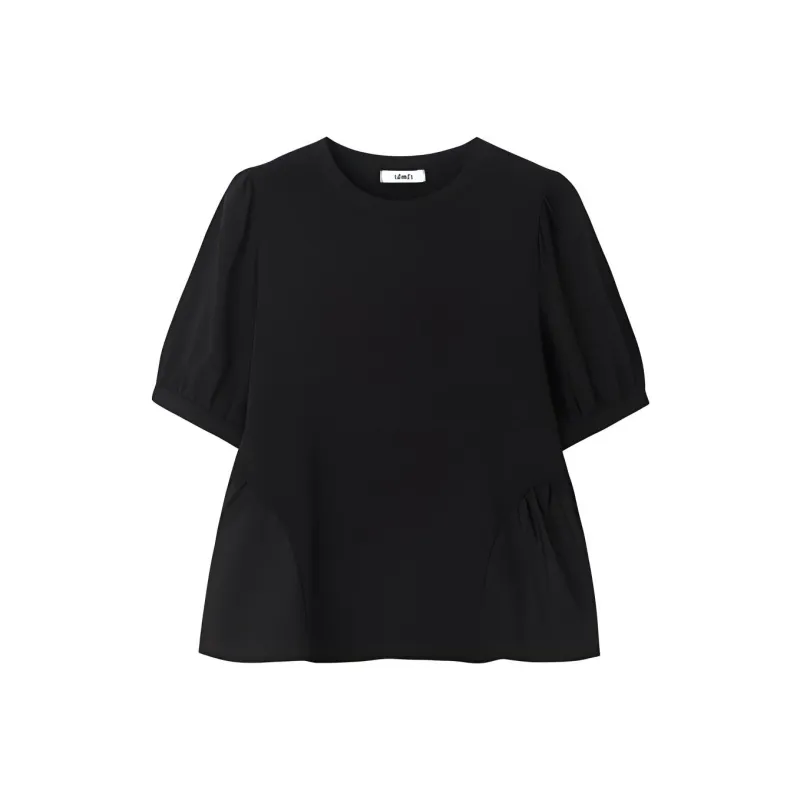 Demana Puff Sleeve T Shirt Women's Black-0