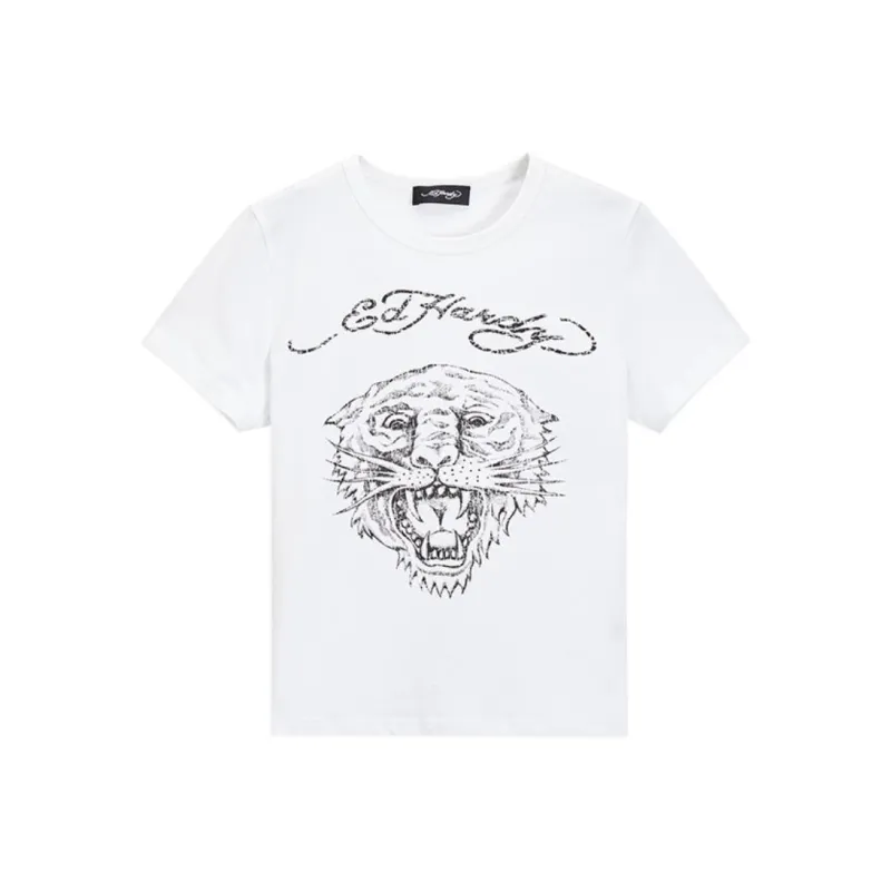 Ed Hardy T Shirts Women's White-0
