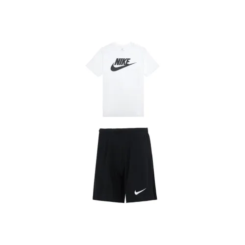 Nike Casual Sportswear Men White Top+Black Shorts