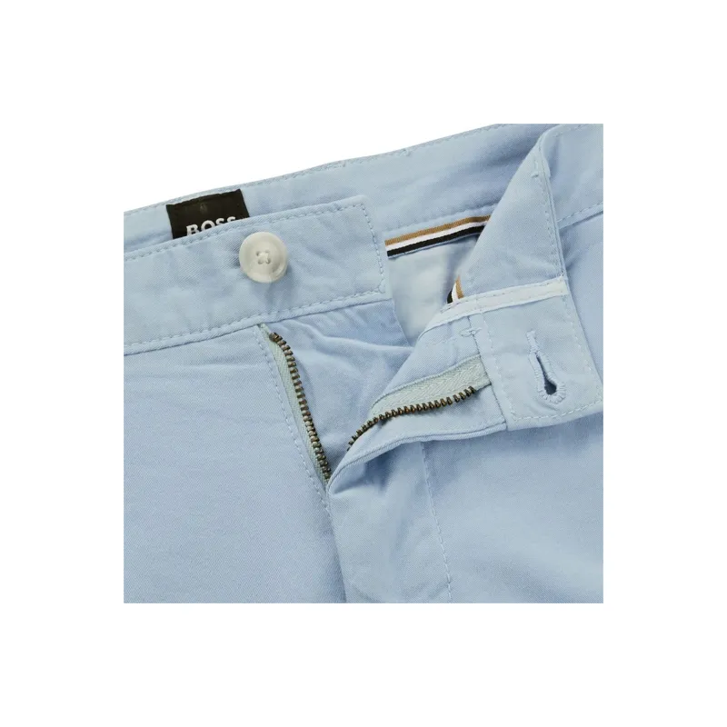 HUGO BOSS SS24 Slim Fit Shorts In Stretch Cotton Twill Casual Shorts Men's Light Blue-1