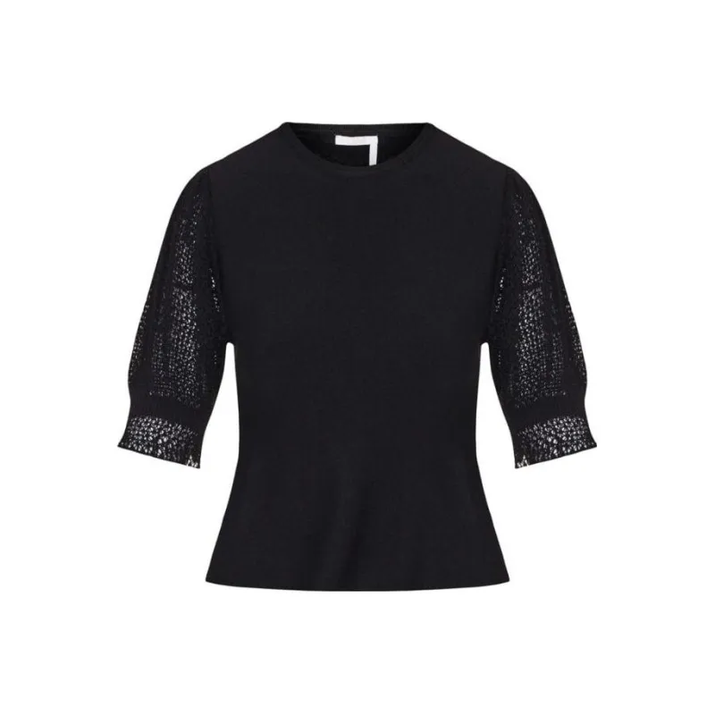 Chloé Lace detail Knitted Top-0