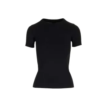 Balenciaga Logo Embellished Crewneck T Shirt