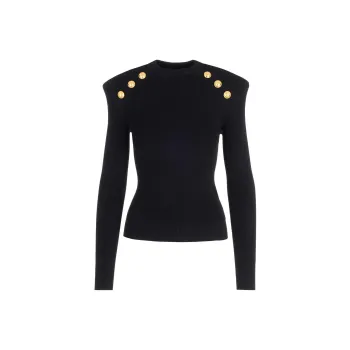 BALMAIN Button Embellished Knitted Jumper