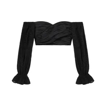 Self-portrait Crop Tops Women's Classic Black