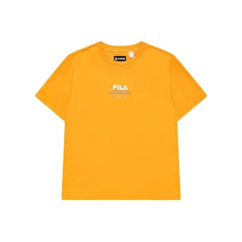 FILA FUSION Drop Shoulder Sleeve T Shirt Women's Radiant Orange