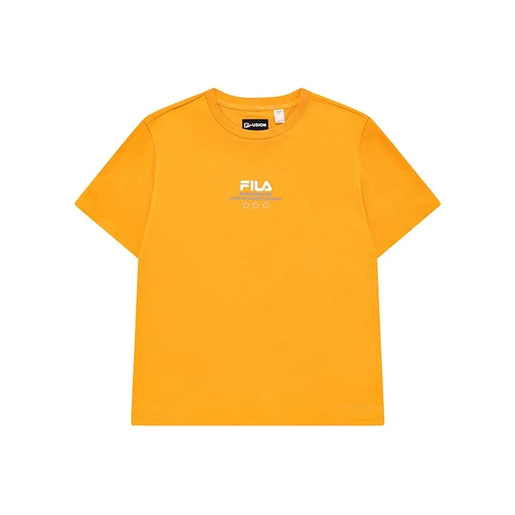 FILA FUSION Drop Shoulder Sleeve T-Shirt Women's Radiant Orange-0
