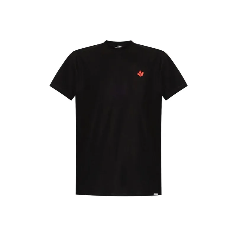 DSQUARED 2 Underwear Collection Leaf Embroidered Crewneck T Shirt-0