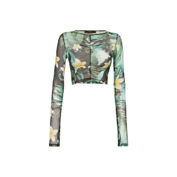 PHILIPP PLEIN Hawaii print Cropped Top