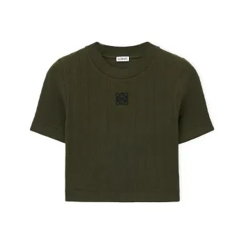 LOEWE Cropped Top In Cotton White