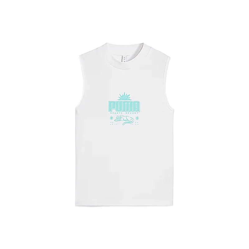 PUMA Playera Sin Mangas Corte Semi ajustado Para Mujer Palm Resort-0