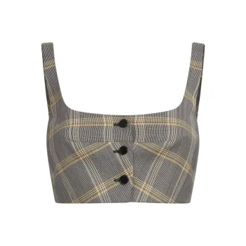 MARNI Check Pattern Cropped Tank Top