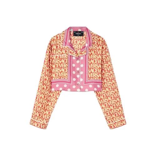VERSACE Allover Cropped Long Sleeved Shirt