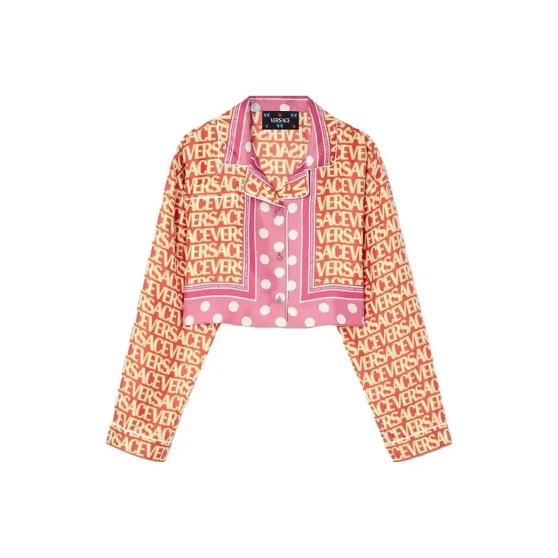 VERSACE Allover Cropped Long Sleeved Shirt-0