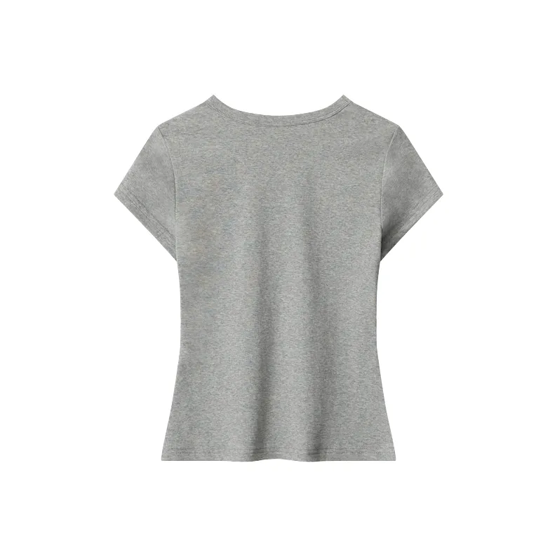 YUZHAOLIN Summer Minimalist Style Print Short Sleeved Top Unisex-2