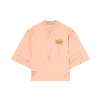 PALM ANGELS Pxp Palm Tree print Cropped T shirt