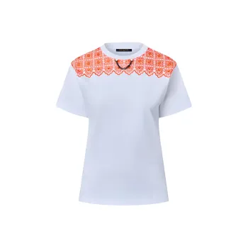 LOUIS VUITTON Floral Lace Embroidery T Shirt