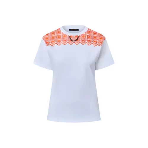 LOUIS VUITTON Floral Lace Embroidery T Shirt