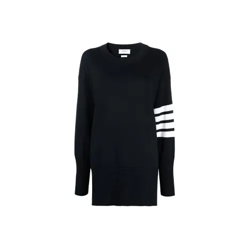 THOM BROWNE Exaggerated Fit Crew Neck 4 Bar Jumper