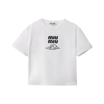 MIU MIU Drop Shoulder Sleeve T Shirt Women's