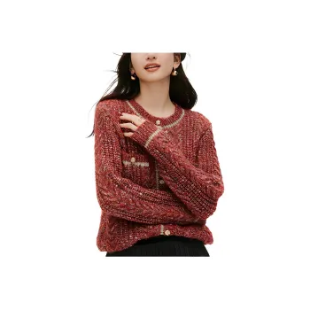 Hopeshow Sweater Women's Crystal Rose Pink