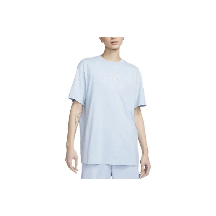 Nike Drop Shoulder Sleeve T-Shirt Women's Light Shell Blue-0